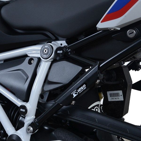Load image into Gallery viewer, R&amp;G Racing Black Rear Foot Rest Delete Blanking Plates LHS For 2019-2021 BMW R1250R
