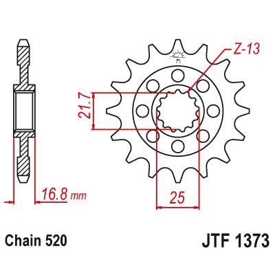 JT Sprockets Front Steel Sprocket 16 Tooth 16T 520 Chain For Honda NC750X DCT ABS P 2023 JTF1373.16
