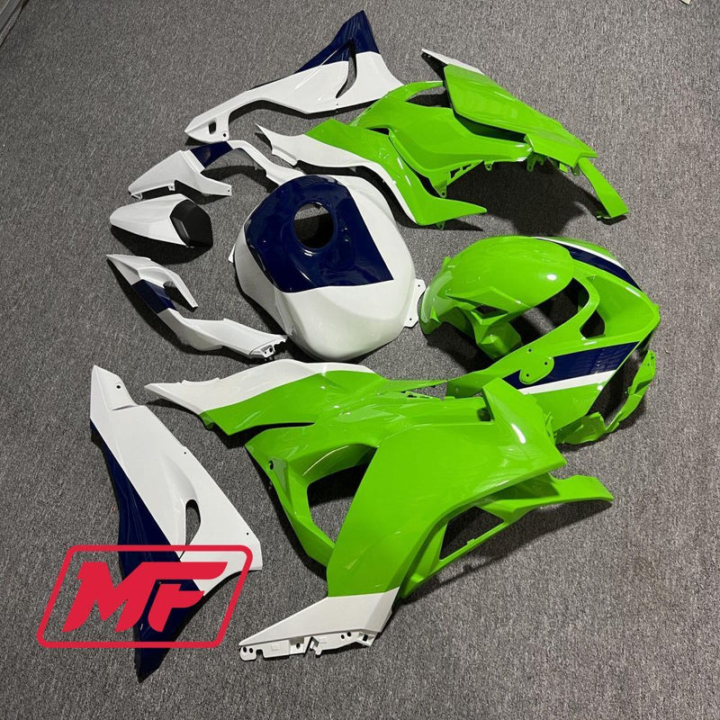 Load image into Gallery viewer, Monster Fairings Full Kit Kawasaki ZX-6R 2024 Green Black White + Windshield + Gas Tank Cover
