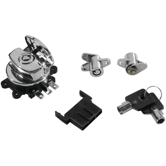 Bikers Choice Ignition Switch and Saddlebag Lock Kit For - 78404 Chrome