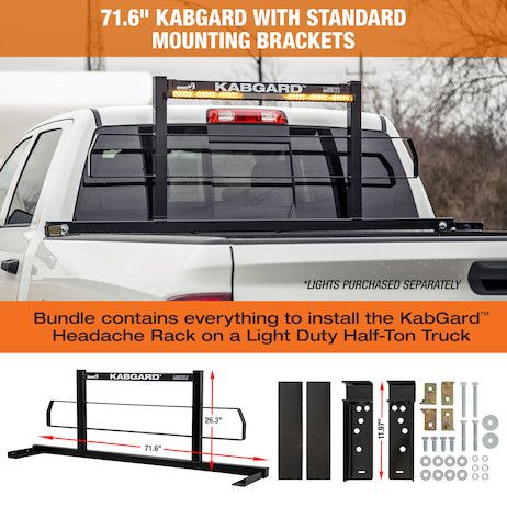 Load image into Gallery viewer, KabGard Heavy-Duty Steel Pickup Truck Headache Rack - 71 inch fits Select F-250SD, F-350SD, Chevy/GMC 2500HD/3500 &amp; Ram 2500/3500

