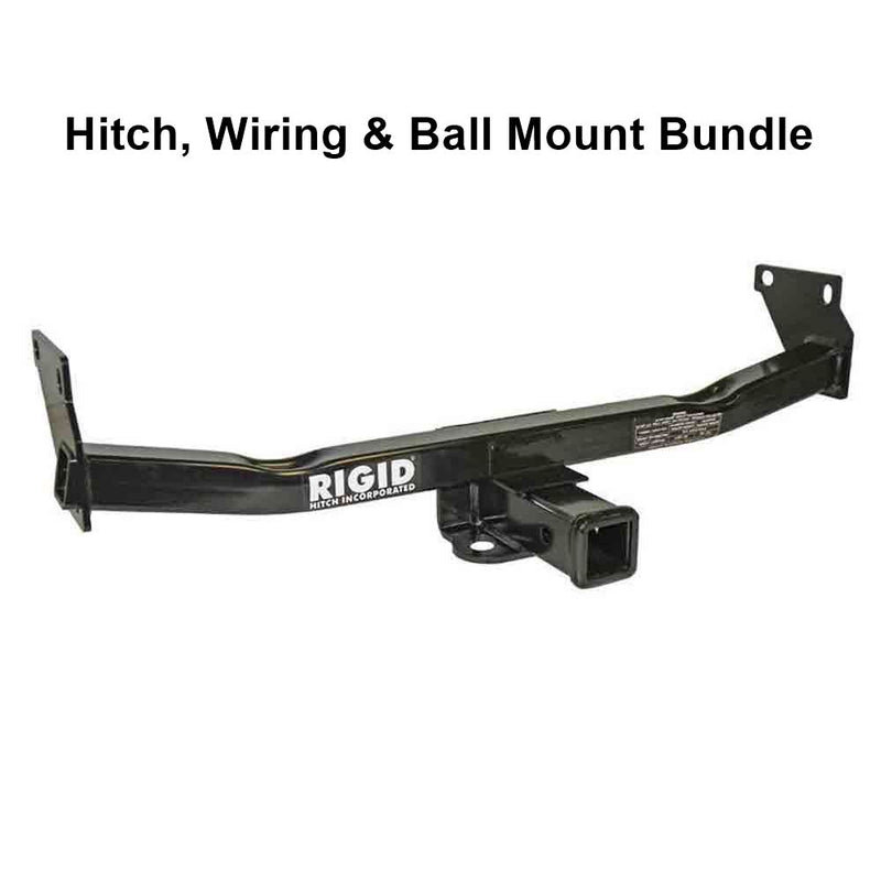 Load image into Gallery viewer, Rigid Hitch R3-0121-2KBW Class III 2 Inch Receiver Trailer Hitch Bundle - Includes Ball Mount and Custom Wiring Harness - fits 2011-2017 Jeep Compass (No PHEV models)
