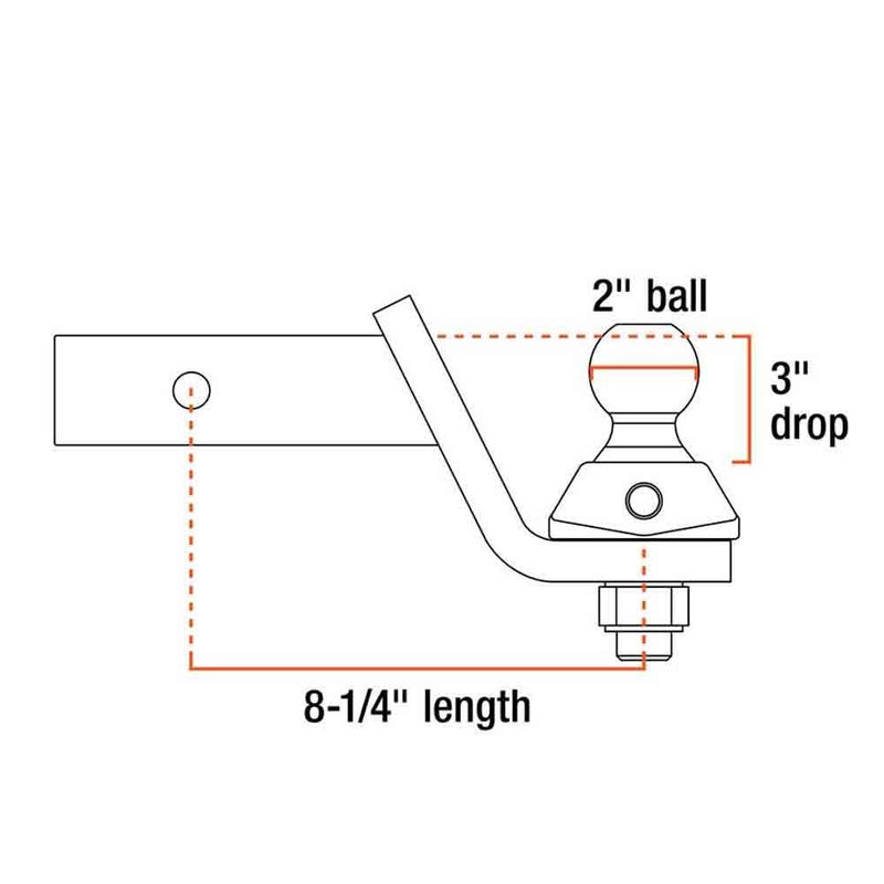 Load image into Gallery viewer, RockerBall Cushion Ball Mount - with 2&quot; Ball - 2&quot; Shank - 3&quot; Drop, 7,500 lb. Capacity
