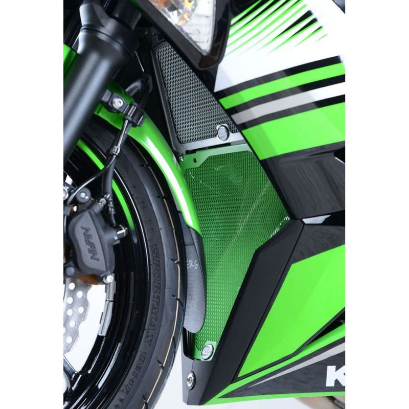 Load image into Gallery viewer, R&amp;G Racing Black Downpipe Grill For 2017-2024 Kawasaki Ninja 650 EX650 DG0023BK
