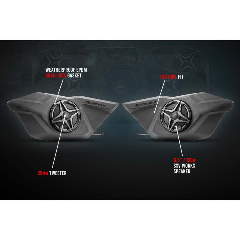 Load image into Gallery viewer, SSV Works Front Door 6.5&quot; Kicker Speaker Pods 190-RZ5-DF65K
