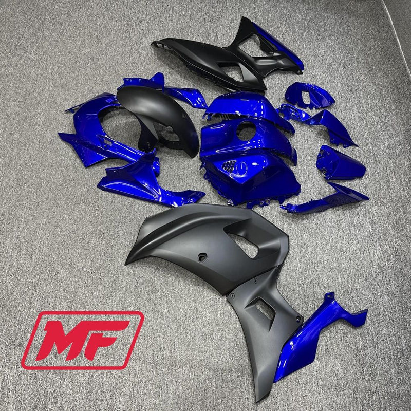 Load image into Gallery viewer, Monster Fairings Full Kit Yamaha R7 21-23 Matte Blue and Black + Windshield + Gas Tank Cover
