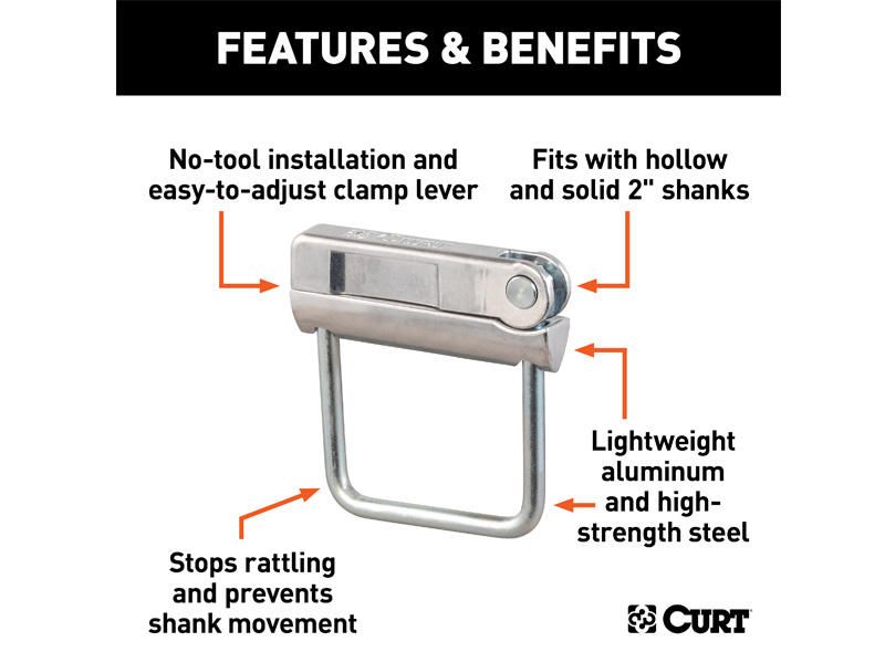 Load image into Gallery viewer, No-Tool Anti-Rattle Hitch Clamp for 2&quot; Receiver

