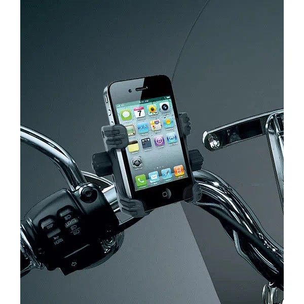 Load image into Gallery viewer, Kuryakyn Black Standard Handlebar Device Cell Phone GPS Mount Harley Touring
