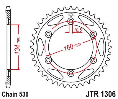 Load image into Gallery viewer, JT Sprockets Rear Steel Sprocket 41 Tooth 41T 530 Chain JTR1306.41
