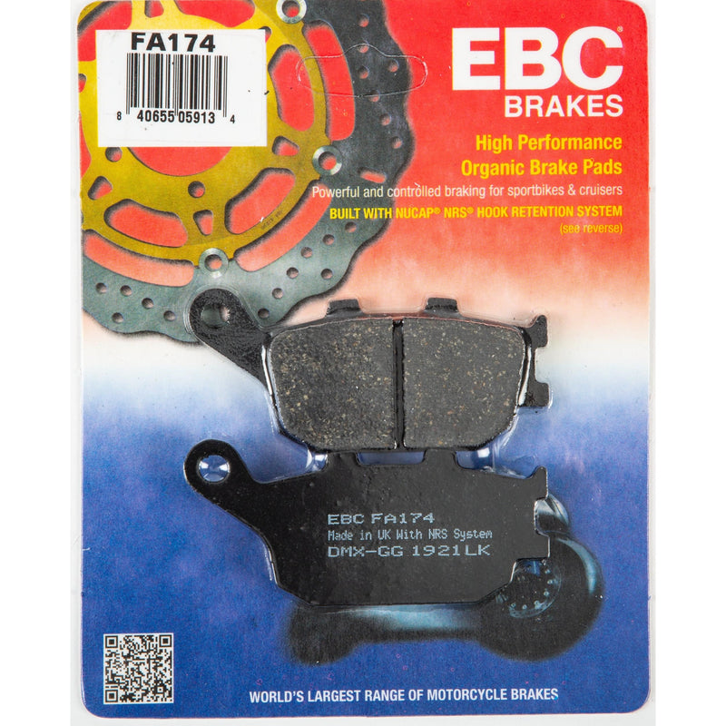Load image into Gallery viewer, EBC 1 Pair FA Series Organic Replacement Brake Pads MPN FA174
