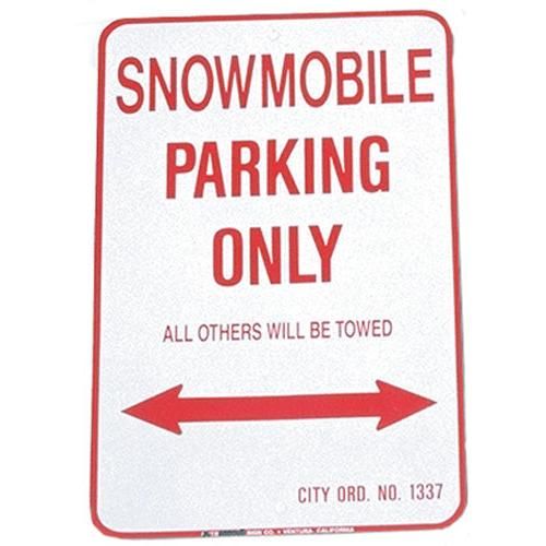 Load image into Gallery viewer, SNOWMOBILE PARKING ONLY - ALUMINUM SIGN 12 X 18
