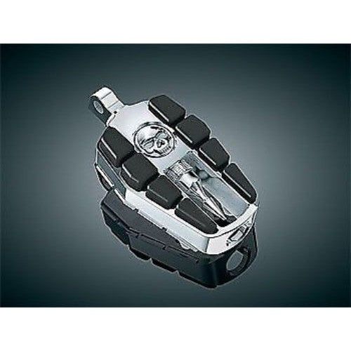 Kuryakyn Chrome ISO Zombie Skull Rubber Footpeg Male Mount Pegs Set Pair Harley