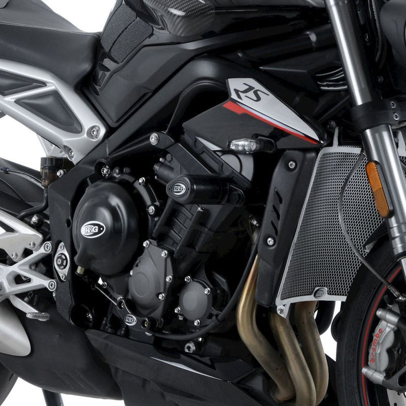 Load image into Gallery viewer, R&amp;G Racing Black Aero Style Crash Protection Bobbins For 2017-2018 Triumph Street Triple R ABS 765
