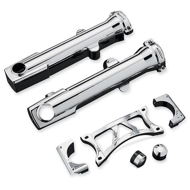 Harley XL883 Sportster 883 2004-2008Fork Skins 39mm to 41mm Chrome by Kuryakyn