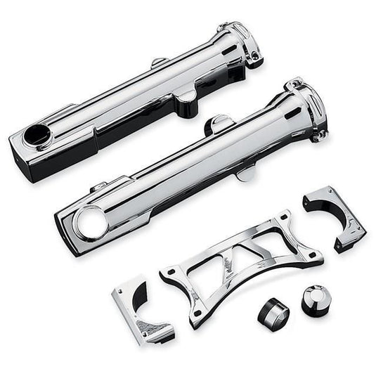 Harley XL883 Sportster 883 2004-2008Fork Skins 39mm to 41mm Chrome by Kuryakyn