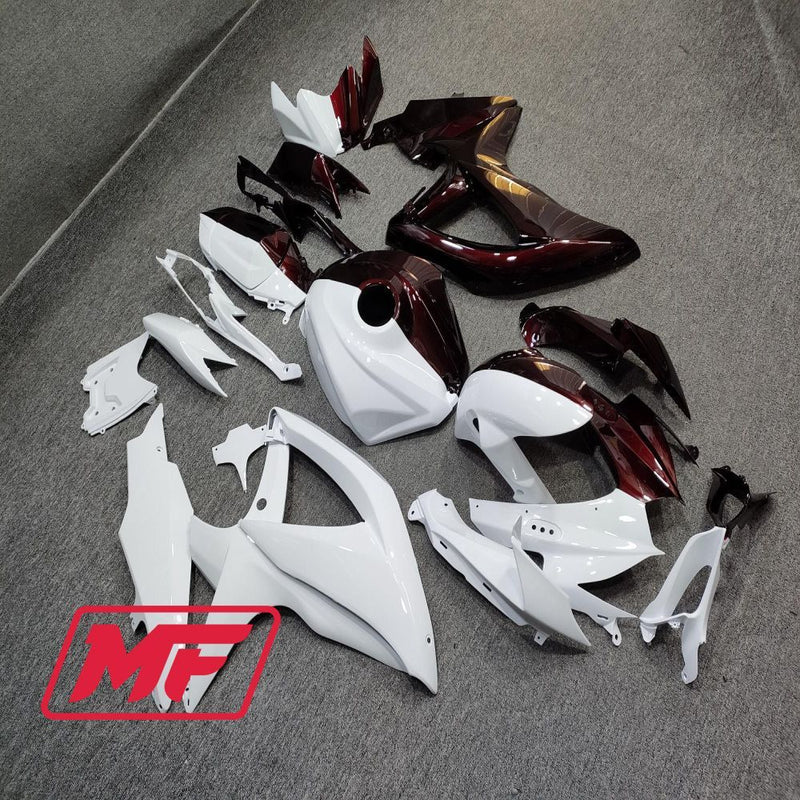 Load image into Gallery viewer, Monster Fairings Full Kit Suzuki GSXR600-750 08-10 Candy Red and White + Windshield + Gas Tank Cover
