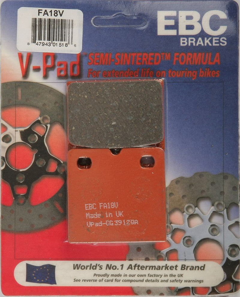 Load image into Gallery viewer, EBC 1 Pair V-Pad Semi-Sintered Touring Brake Pads MPN FA18V
