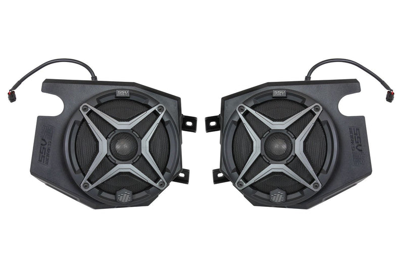 Load image into Gallery viewer, SSV Works Front Kicker 6.5&quot; Speaker Pods With Orange Grilles
