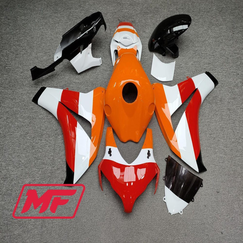 Load image into Gallery viewer, Monster Fairings Full Kit Honda CBR1000RR 08-11 Repsol White Red Orange + Windshield + Gas Tank Cover

