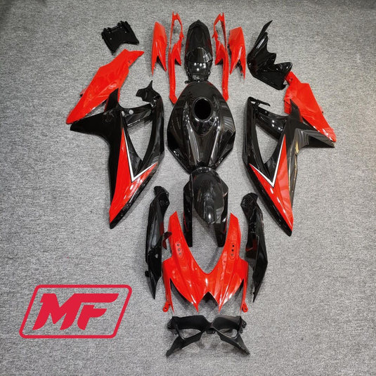 Monster Fairings Full Kit Suzuki GSXR600-750 08-10 Deep Gloss Red and Black + Windshield + Gas Tank Cover
