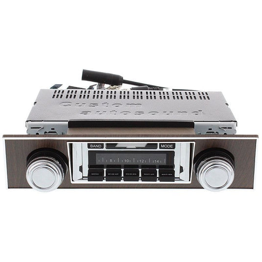 Custom Autosound 1967-68 Camaro Classic Car Stereo With Walnut Bezel