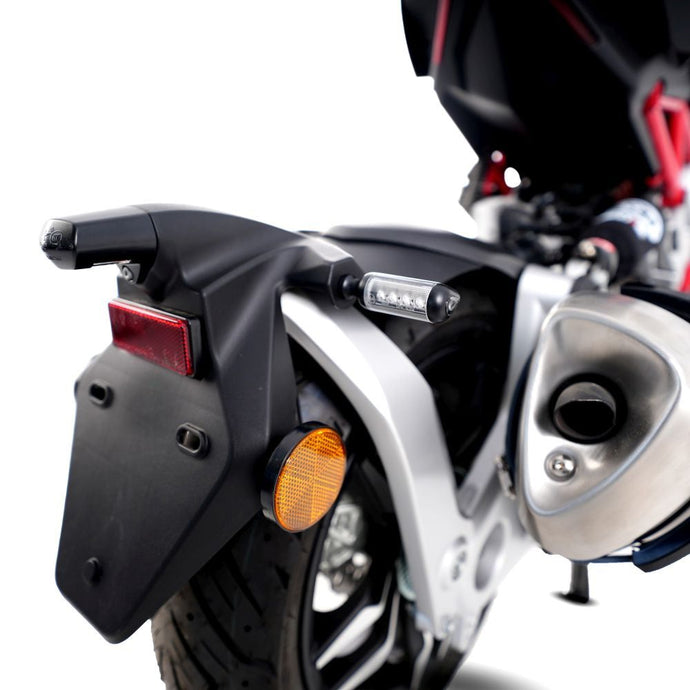 R&G Racing Silver Aero Style Micro Indicators - LED Type For 2013-2018 Aprilia Caponord 1200