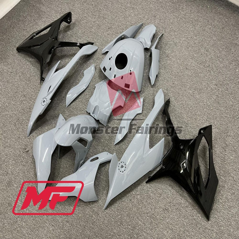 Load image into Gallery viewer, Monster Fairings Full Kit BMW S1000RR 19-22 Cement Grey and Black + Windshield + Gas Tank Cover
