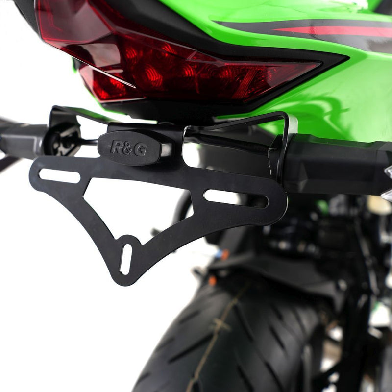 Load image into Gallery viewer, R&amp;G Racing Black Tail Tidy License Plate Holder For 2023-2024 Kawasaki Ninja ZX4R ZX400 ABS SE
