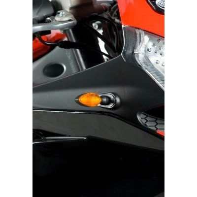 R&G Racing Black Front Indicator Adapter Kit For 2011-2016 Aprilia RS4 125