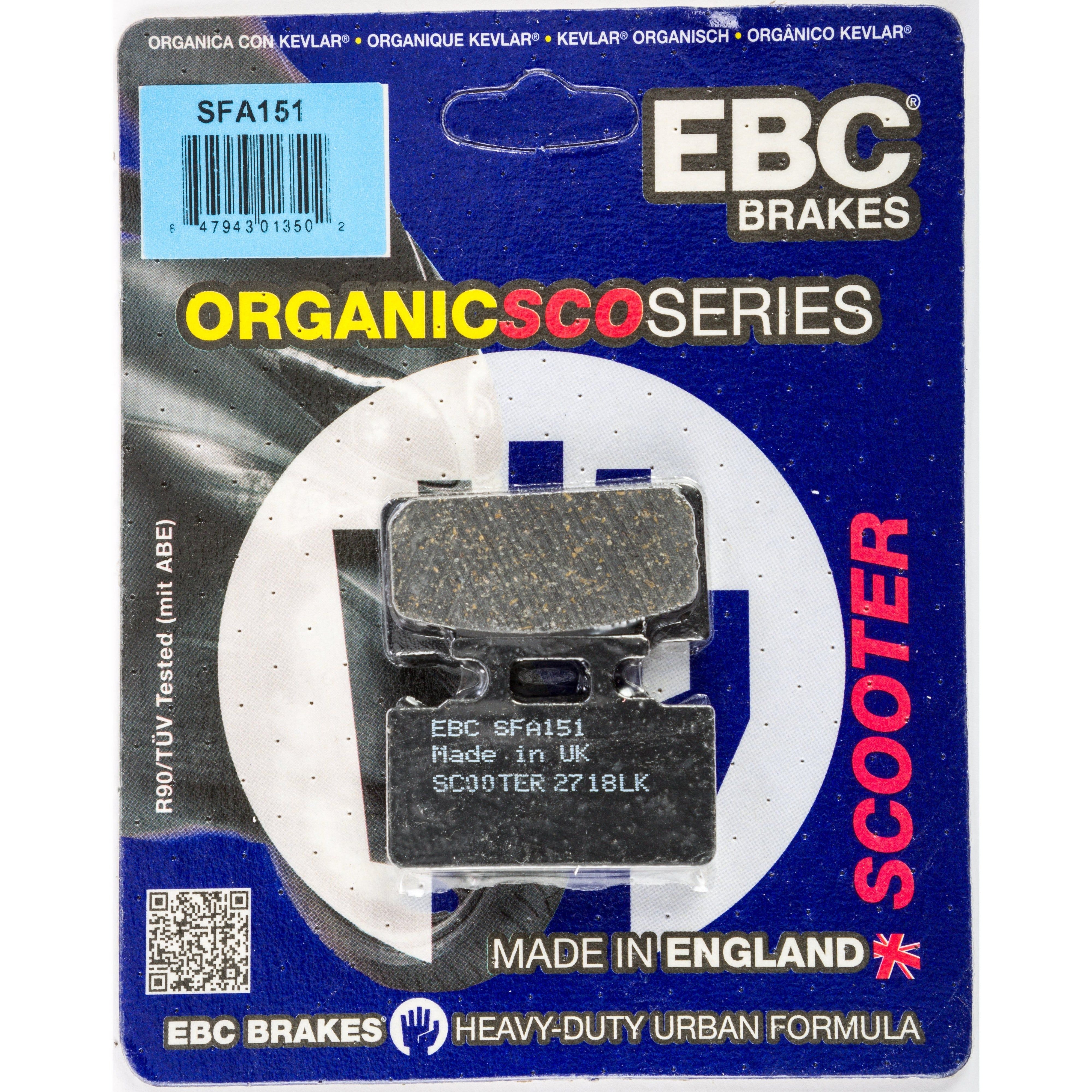 EBC 1 Pair Premium SFA Organic OE Replacement Brake Pads MPN SFA151