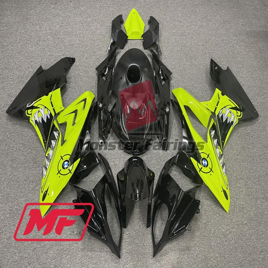 Monster Fairings Full Kit BMW S1000RR 17-18 Yellow High Viz Shark + Windshield + Gas Tank Cover