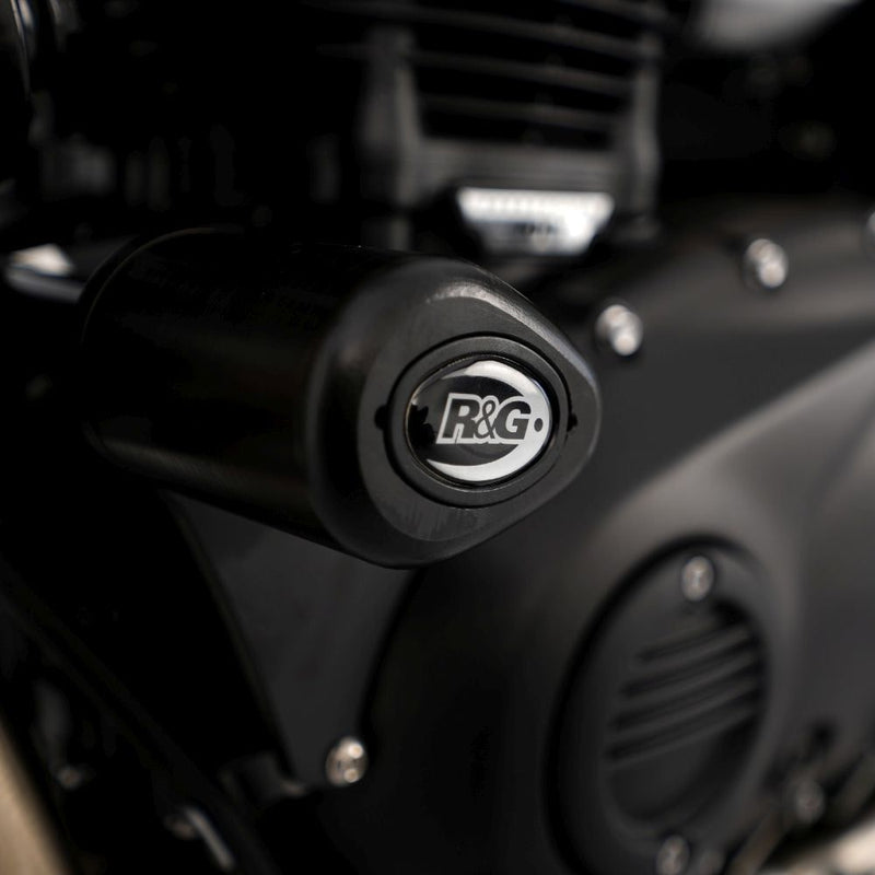 Load image into Gallery viewer, R&amp;G Racing Black Aero Style Crash Protection Bobbins For 2017-2022 Triumph Bonneville T100
