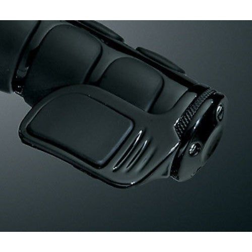 Kuryakyn Gloss Black Right Side Contoured ISO Hand Grip Throttle Boss Harley 82+