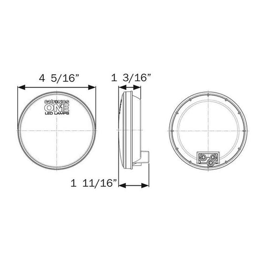 ONE™ LED Sealed Stop/Turn/Tail Light - 4 Inch Round  - Red