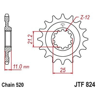JT Sprockets Front Steel Countershaft Sprocket 15 Tooth 15T 520 Chain For Husqvarna TE410 1995-2000 JTF824.15