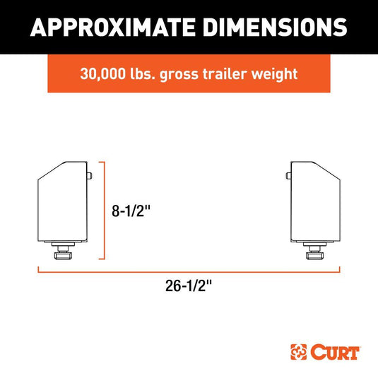 Curt, OEM Puck 5th Wheel Legs, Select Silverado, Sierra HD with 8 Foot Bed, 30K, Teridium Grey for PowerRide 5th Wheel Hitch