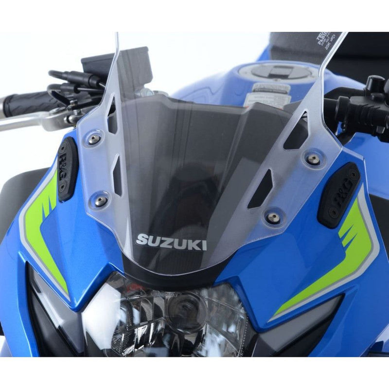 Load image into Gallery viewer, R&amp;G Racing Black Mirror Delete Blanking Plates For 2018-2020 Suzuki GSX250R
