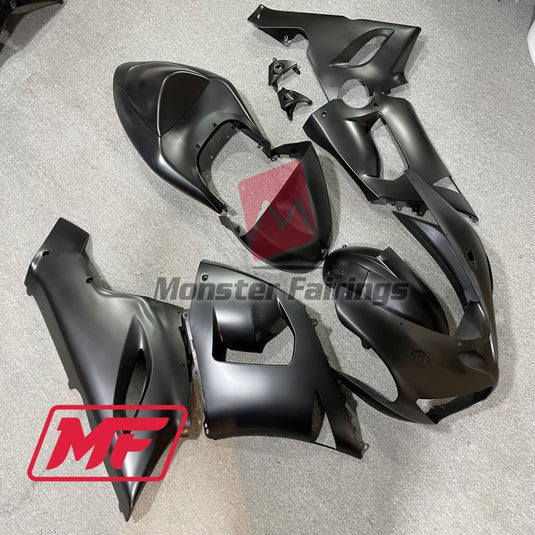 Monster Fairings Full Kit Kawasaki ZX-6R 05-06 Matte Black + Windshield + Gas Tank Cover