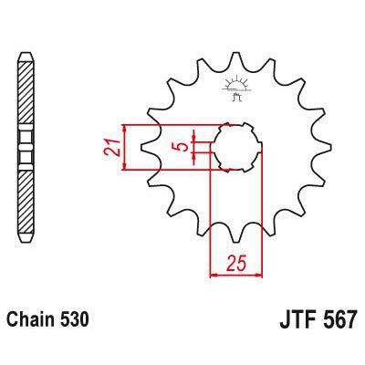 JT Sprockets Front Steel Sprocket 17 Tooth 17T 530 Chain JTF567.17