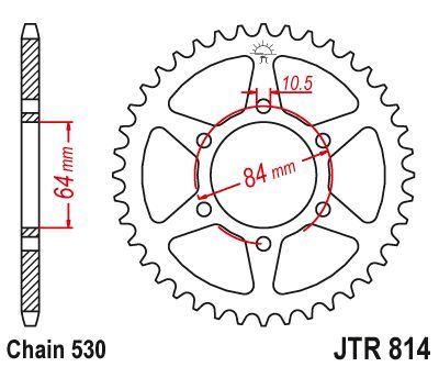 Load image into Gallery viewer, JT Sprockets Rear Steel Sprocket 43 Tooth 43T 530 Chain JTR814.43
