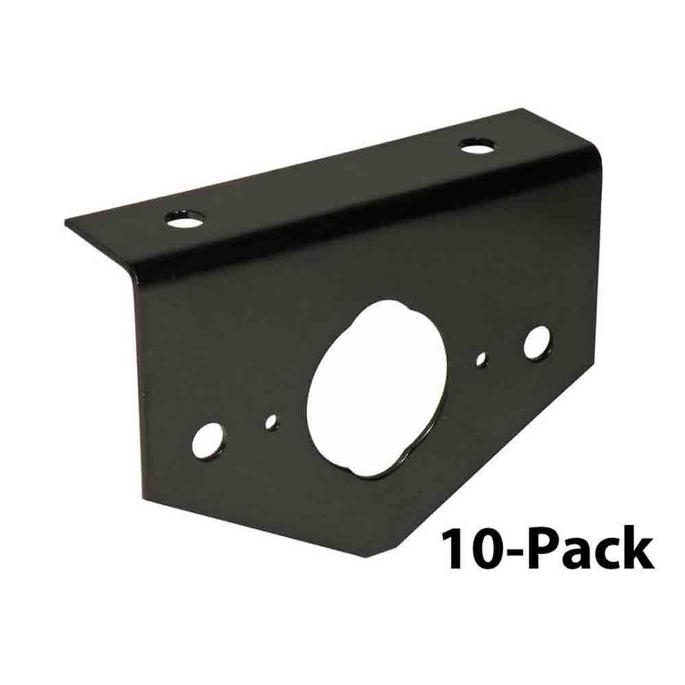 10-Pack of 4-Way and 6-Way Socket Black Mounting Brackets