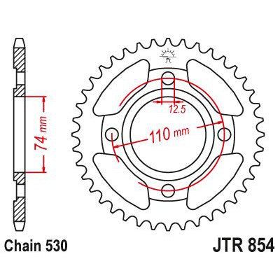 JT Sprockets Rear Steel Sprocket 41 Tooth 41T 530 Chain JTR854.41