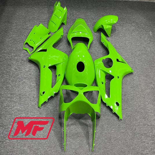 Monster Fairings Full Kit Kawasaki ZX-6R 03-04 OEM Green + Windshield + Gas Tank Cover