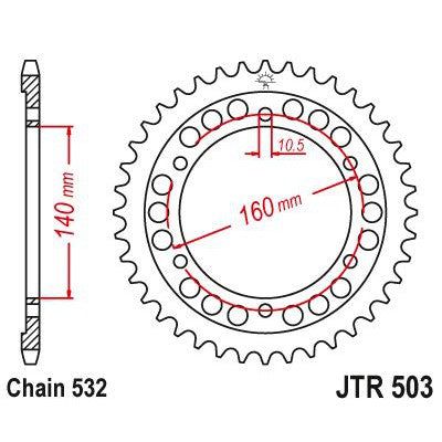 JT Sprockets Rear Steel Sprocket 45 Tooth 45T 532 Chain JTR503.45