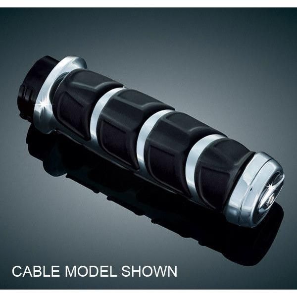 Load image into Gallery viewer, Kuryakyn Chrome Kinetic Grips Throttle Fly By Wire Harley Touring Softail TBW
