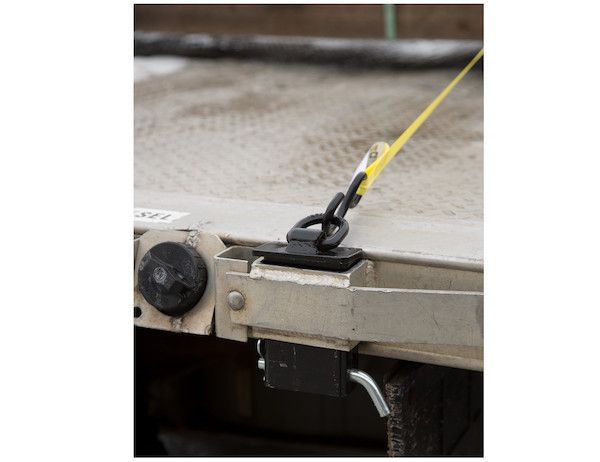 Load image into Gallery viewer, Stake Pocket 3/8 Inch Forged D-Ring (Black Powder-Coated)
