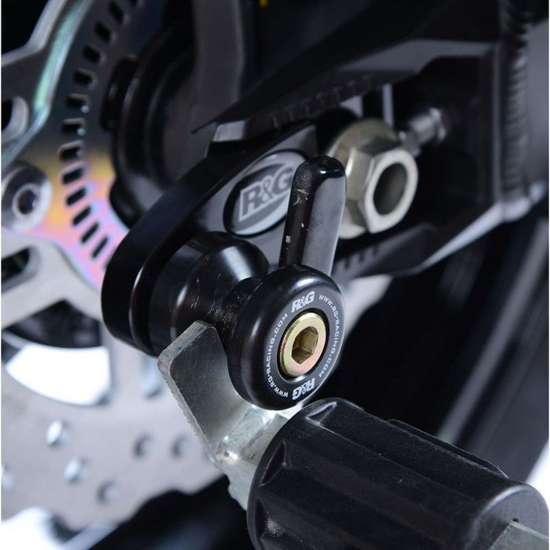 Load image into Gallery viewer, R&amp;G Racing Black Cotton Reels Offset For 2017-2019 Kawasaki Z900 ZR900
