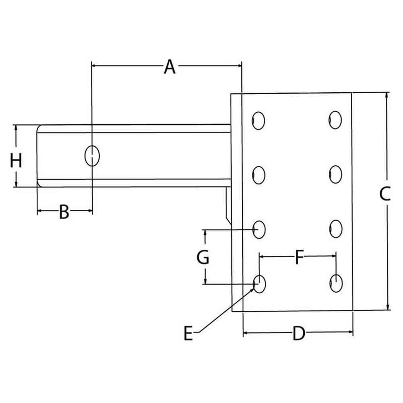 Load image into Gallery viewer, Pintle Hook Mounting Plate, Fits 2-1/2 in. Receiver, 12,000 lbs. Capacity
