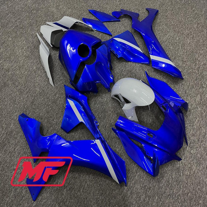 Load image into Gallery viewer, Monster Fairings Full Kit Yamaha R1 20-23 Gloss Blue and Grey + Windshield + Gas Tank Cover

