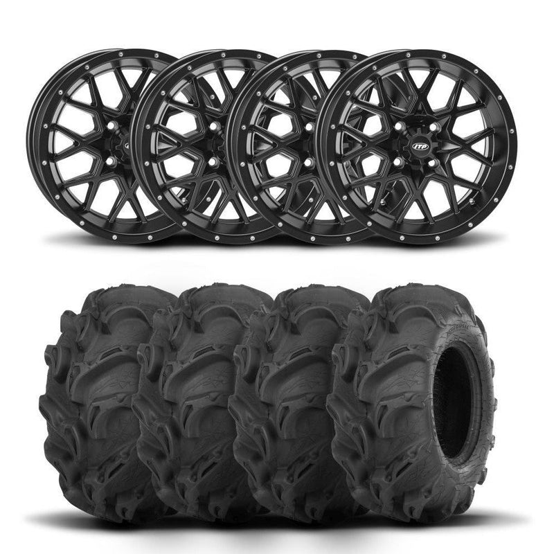 Load image into Gallery viewer, ITP Hurricane 12" Matte Black Wheels And Mega Mayhem Tires [27x11-12]
